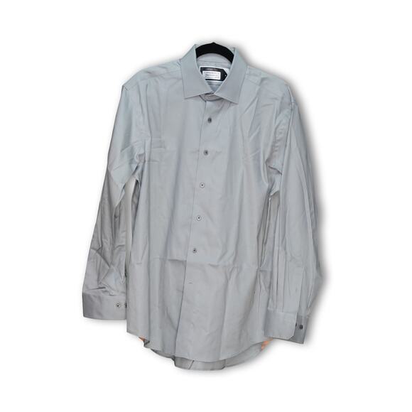 Lorenzo Uomo Grey Button Down Dress Shirt 17-34/35 - Picture 1 of 2